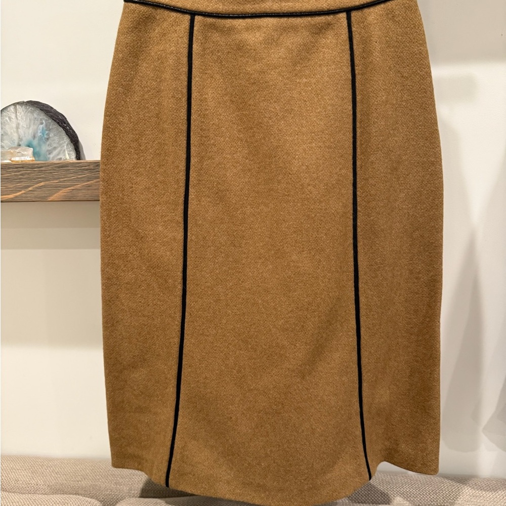 Yves Saint Laurent Brown Pencil Skirt